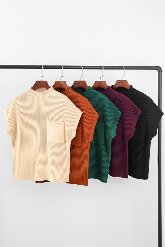 Green Patch Pocket Ribbed Knit Sweater Shop Style & More | Fresh Looks, Everyday Deals & Free Shipping