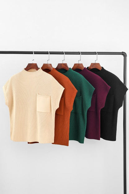 Green Patch Pocket Ribbed Knit Sweater Shop Style & More | Fresh Looks, Everyday Deals & Free Shipping