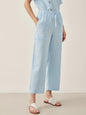 100% Linen Short-Sleeve Round Neck Button Detail Top & Pants Set JOSIE