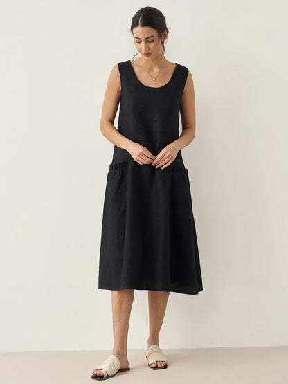 100% Linen Swing Beach Tank Dress GIANA LINTICO