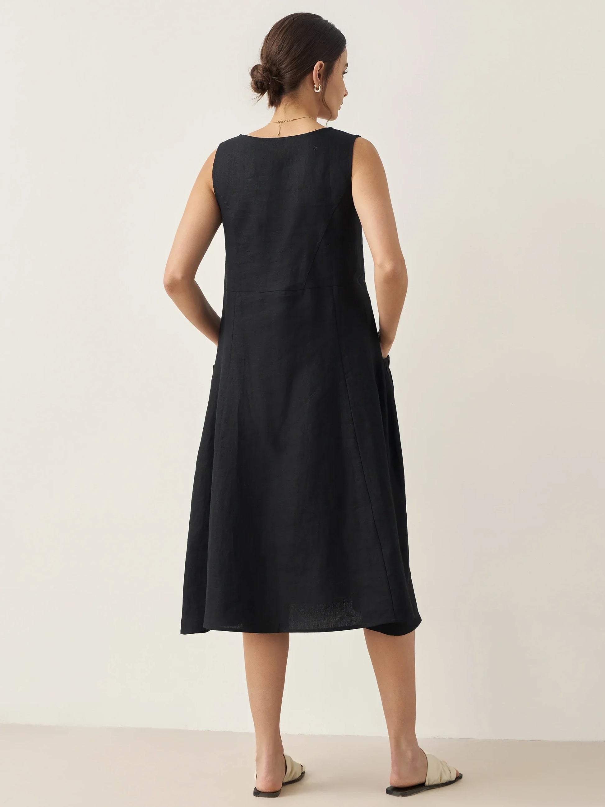 100% Linen Swing Beach Tank Dress GIANA LINTICO