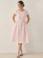 100% Linen Natural Summer V-Neck Dress ALEXA LINTICO