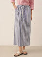 Linen Striped Drawstring Skirt ELISE LINTICO