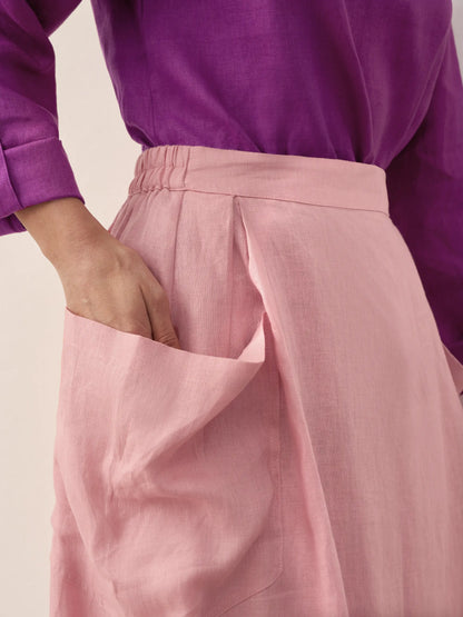 100% Linen Elastic Waist Skirt MARINA LINTICO