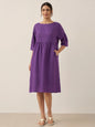 100% Linen A-Line Midi Dress VALENCIA LINTICO