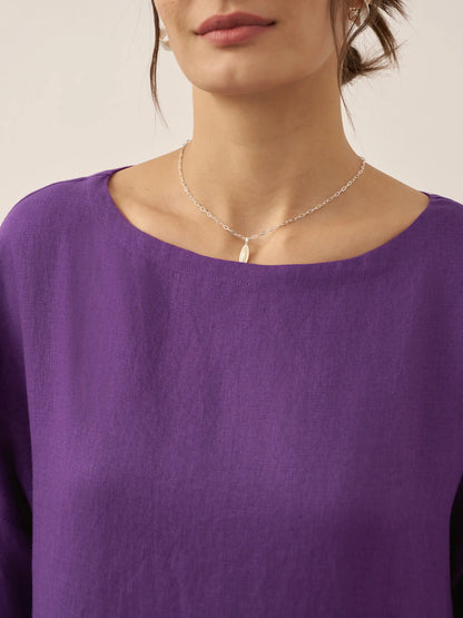 100% Linen A-Line Midi Dress VALENCIA LINTICO