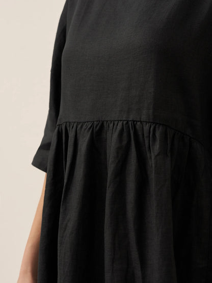100% Linen A-Line Midi Dress VALENCIA LINTICO