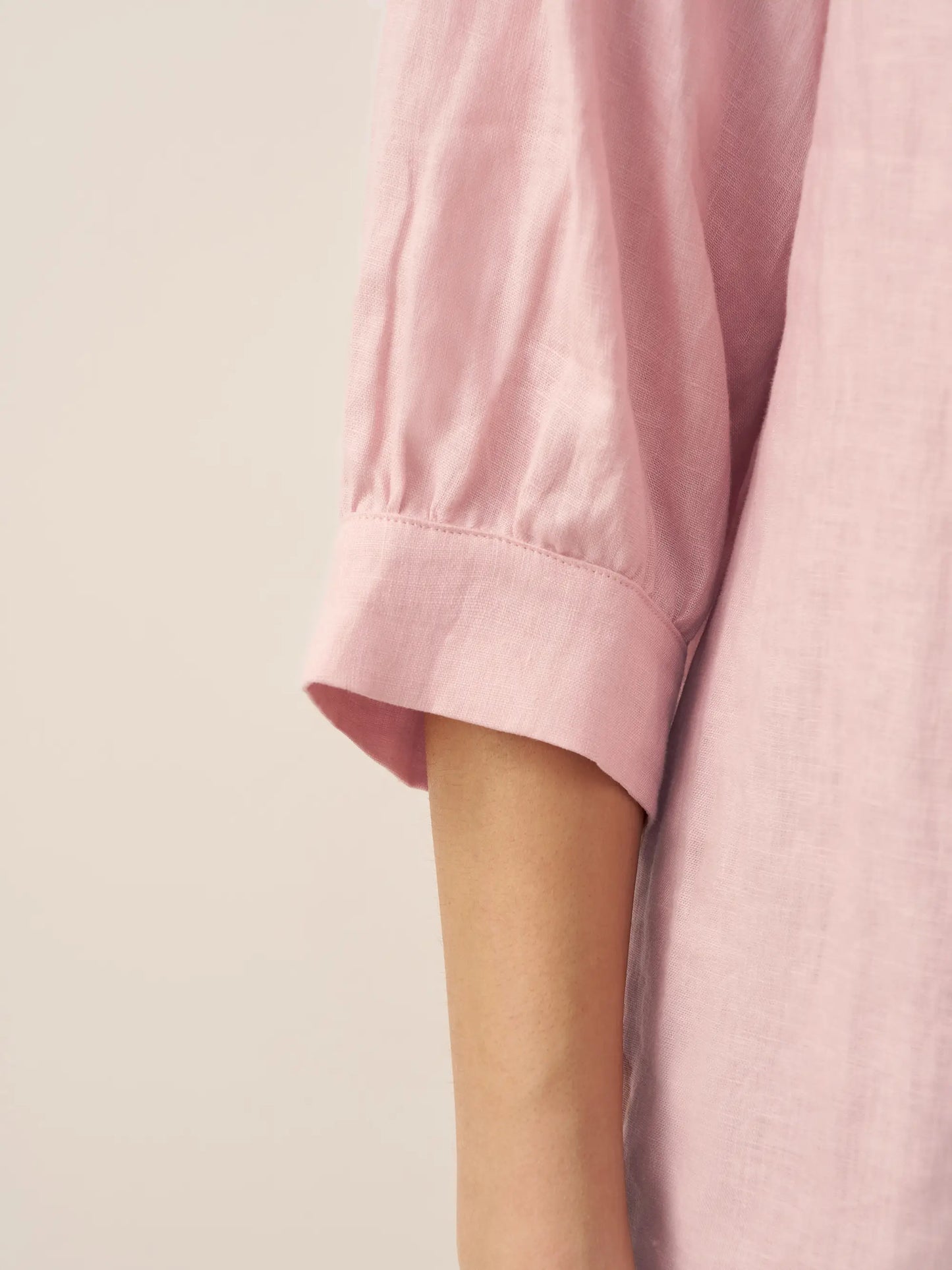 100% Linen Button-Front Drop Shoulder Shirt EASTER LINTICO