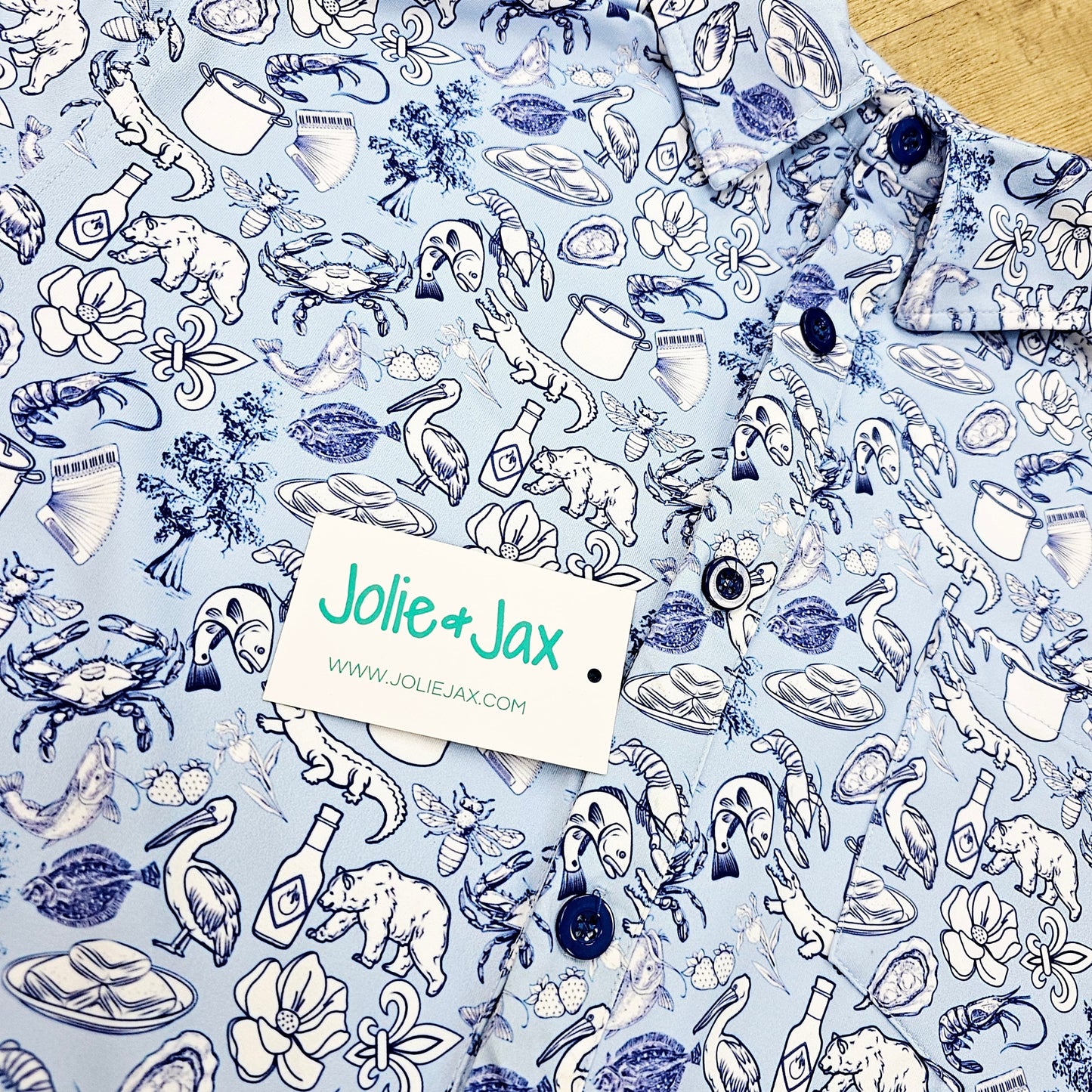 Cajun Toile Men’s Button Down Shirt Jolie & Jax Boutique