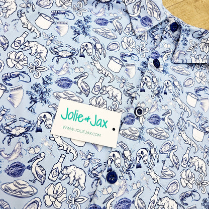 Cajun Toile Men’s Button Down Shirt Jolie & Jax Boutique