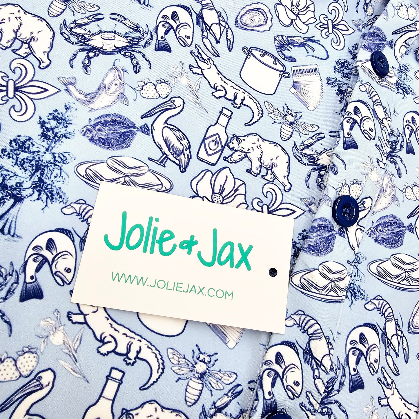 Cajun Toile Men’s Button Down Shirt Jolie & Jax Boutique