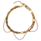 Double-layer pearl gold necklace