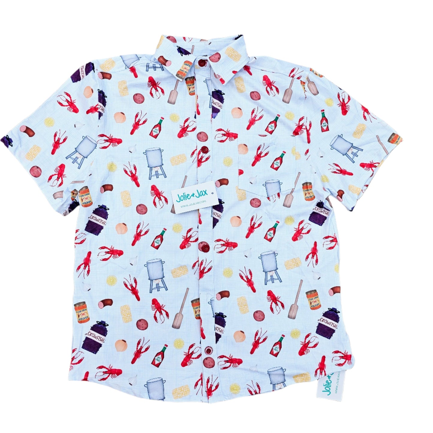 Crawfish Boil Adult Button Down Shirt Jolie & Jax Boutique
