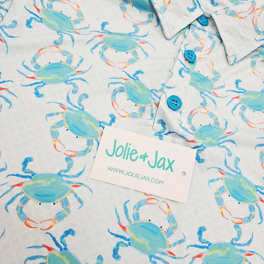 Aqua Crab Men's Polo Shirt Jolie & Jax Boutique