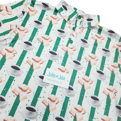 Beignet Stripe Polo Adult Shirt Jolie & Jax Boutique
