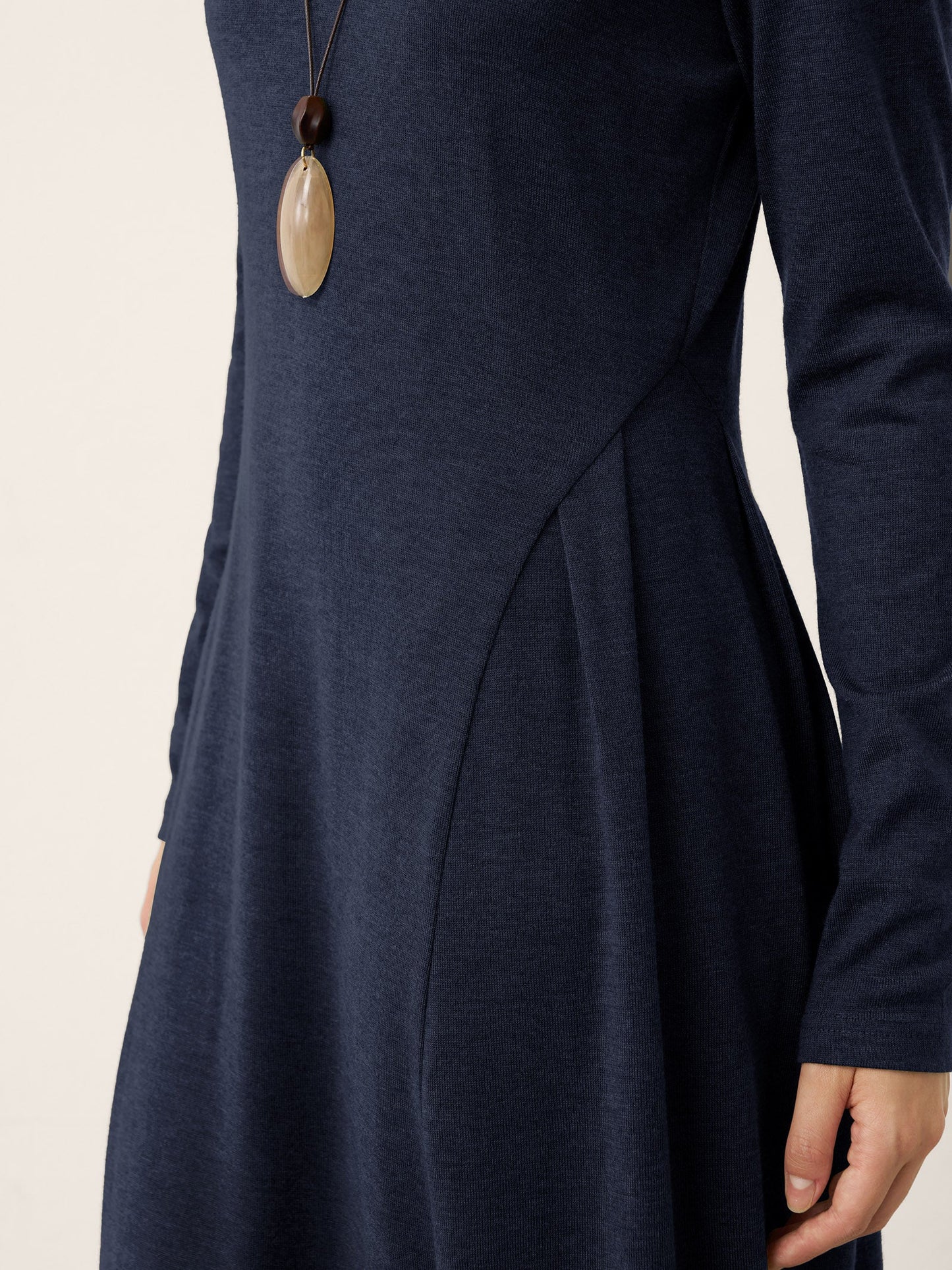 Wool Sculpted Pleats Turtleneck Maxi Dress BRIAR