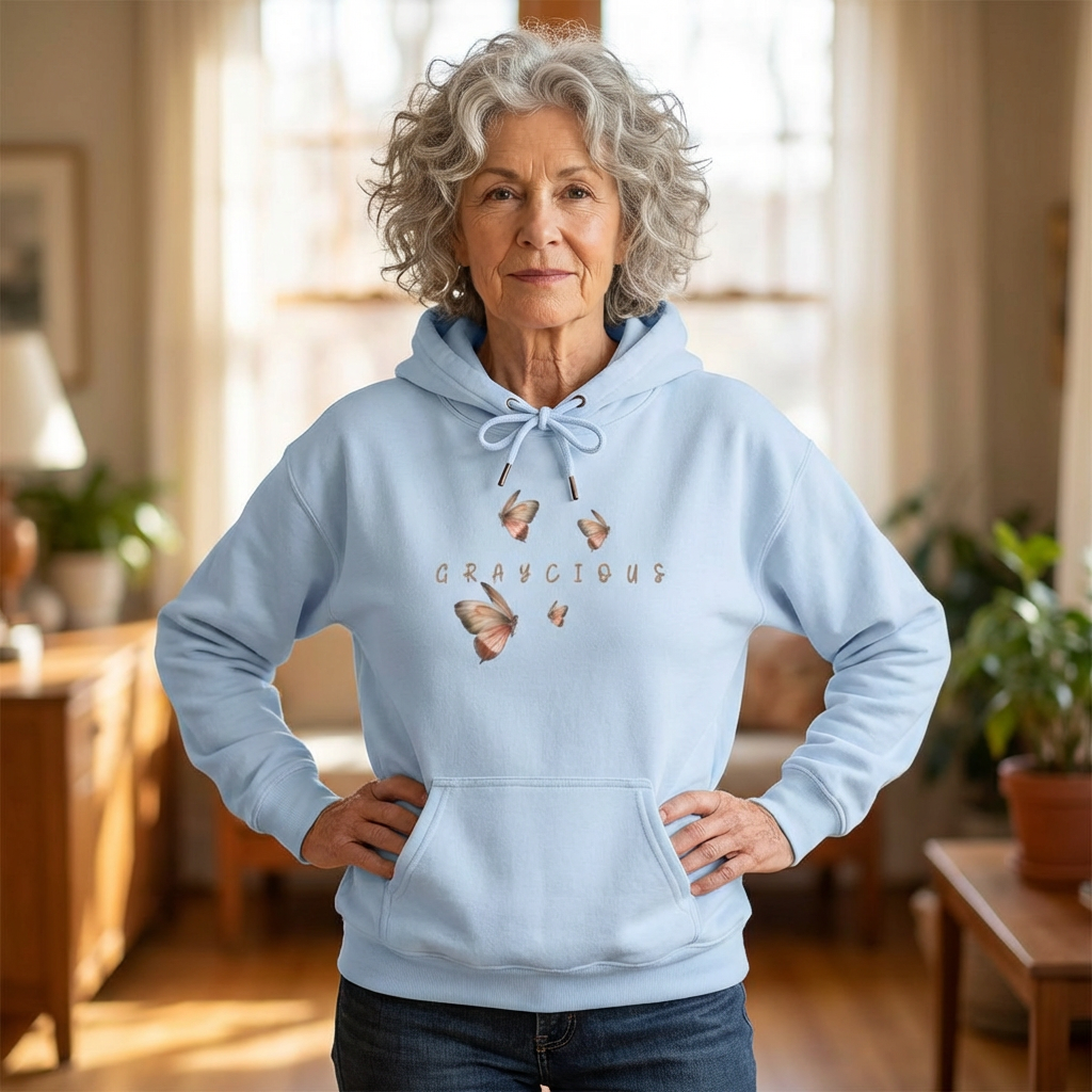 Butterfly Graphic Unisex Hoodie, Cozy Sweatshirt for Nature Lovers, Perfect Gift for Her, Birthday, Casual Wear, Spring Fashion Grayceful LLC