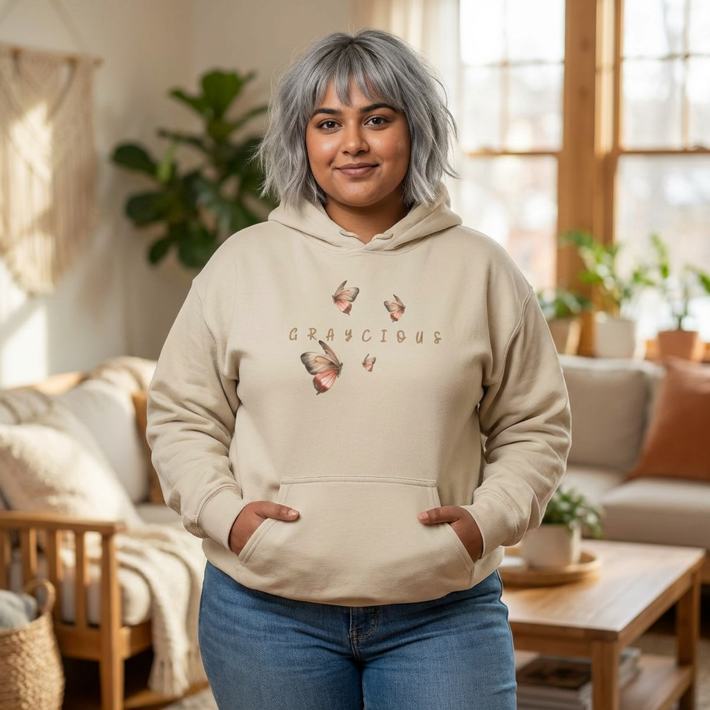 Butterfly Graphic Unisex Hoodie, Cozy Sweatshirt for Nature Lovers, Perfect Gift for Her, Birthday, Casual Wear, Spring Fashion Grayceful LLC