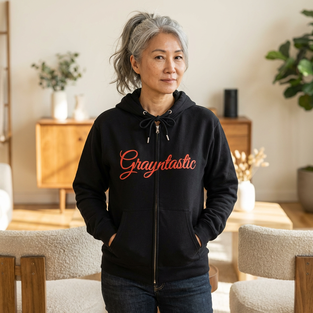 Grayntastic Zip Hoodie for Trendsetters, Cozy Unisex Sweatshirt, Holiday Gift, Casual Wear, Comfortable Layering Piece Grayceful LLC