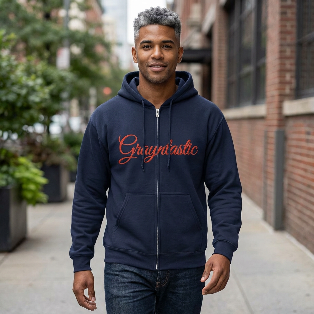 Grayntastic Zip Hoodie for Trendsetters, Cozy Unisex Sweatshirt, Holiday Gift, Casual Wear, Comfortable Layering Piece Grayceful LLC