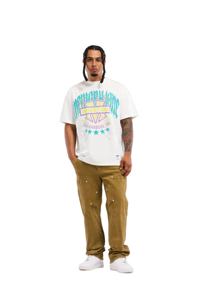 Memory Lane Unforgettable Shield Tee - Antique White Denim Exchange