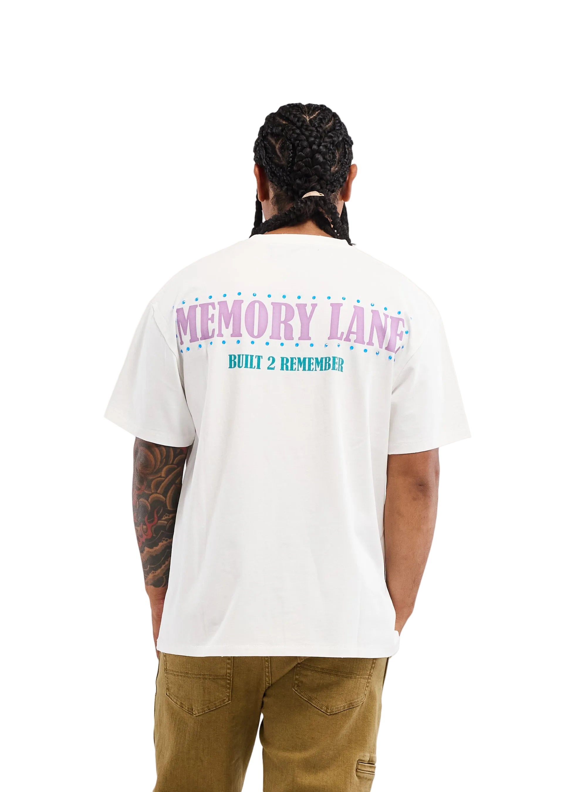 Memory Lane Unforgettable Shield Tee - Antique White Denim Exchange