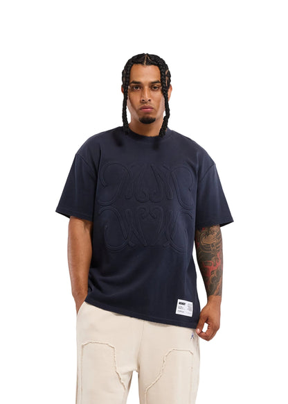 Memory Lane Monogram Embossed Tee - Vintage Black Denim Exchange