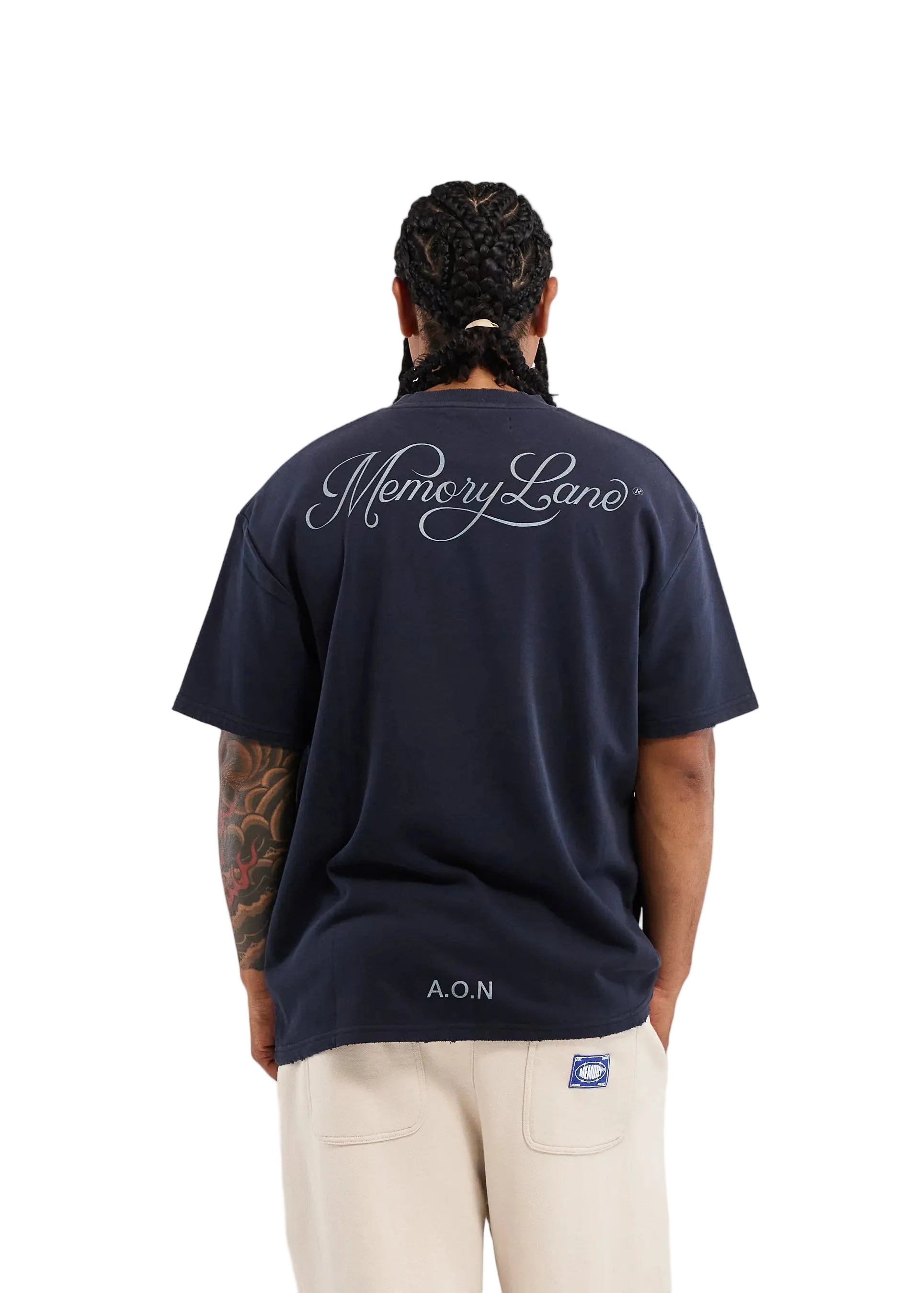Memory Lane Monogram Embossed Tee - Vintage Black Denim Exchange