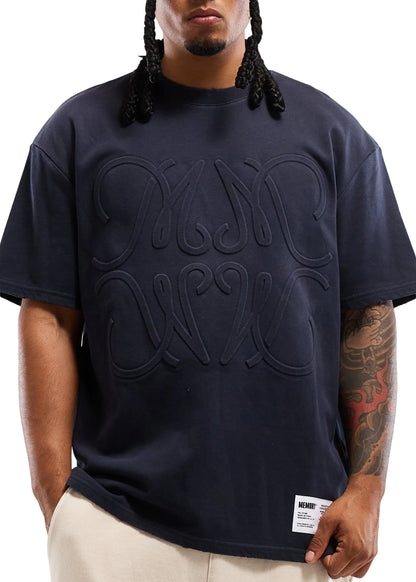 Memory Lane Monogram Embossed Tee - Vintage Black Denim Exchange