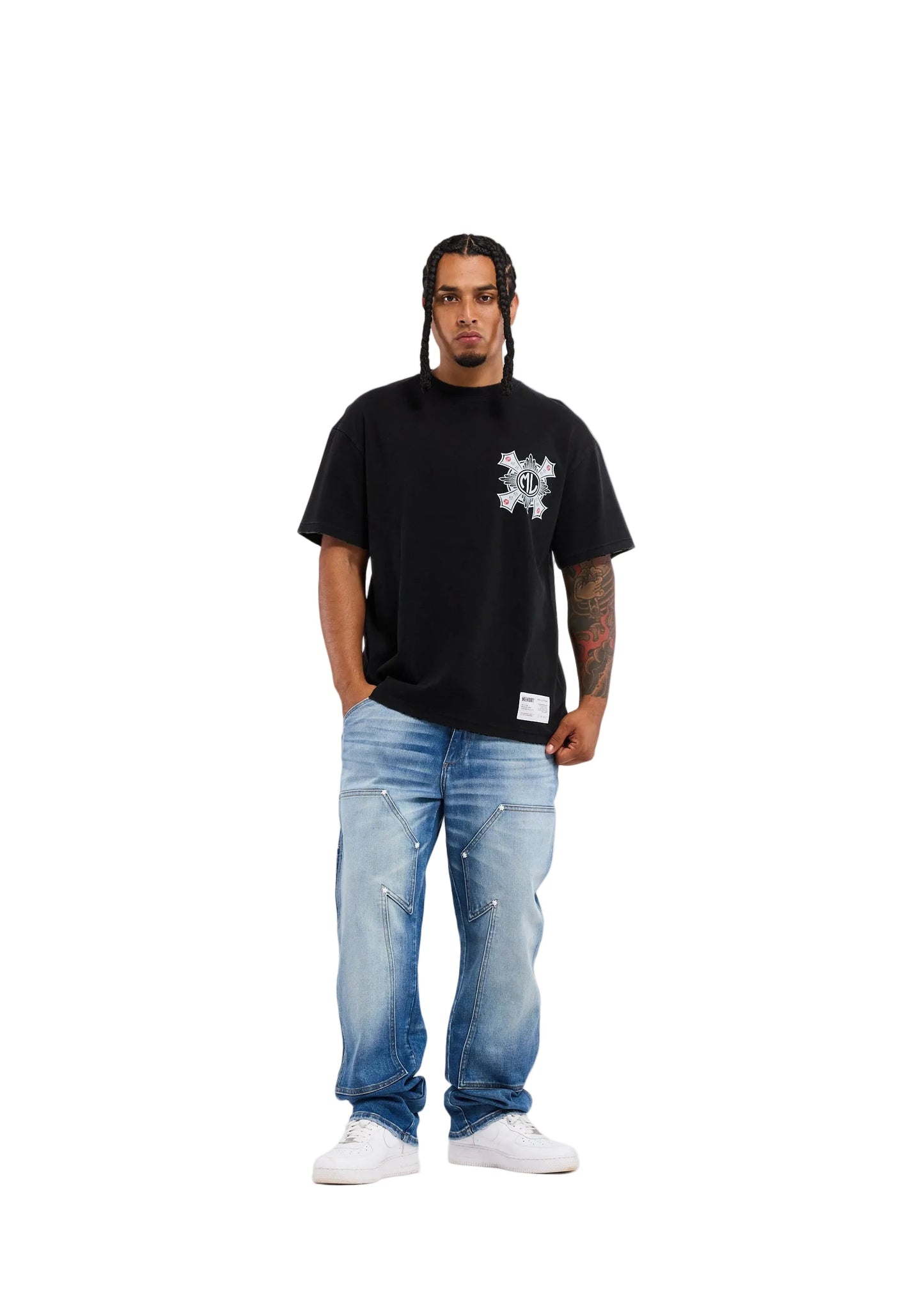 Memory Lane Cross Tee - Vintage Black Denim Exchange
