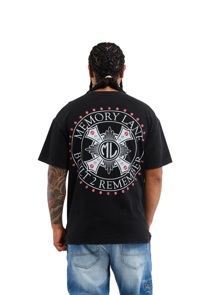 Memory Lane Cross Tee - Vintage Black Denim Exchange