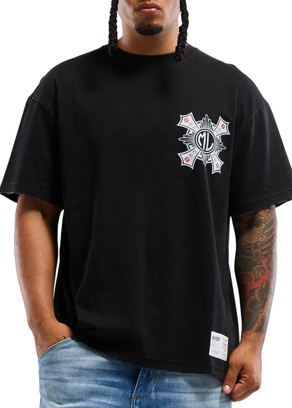 Memory Lane Cross Tee - Vintage Black Denim Exchange