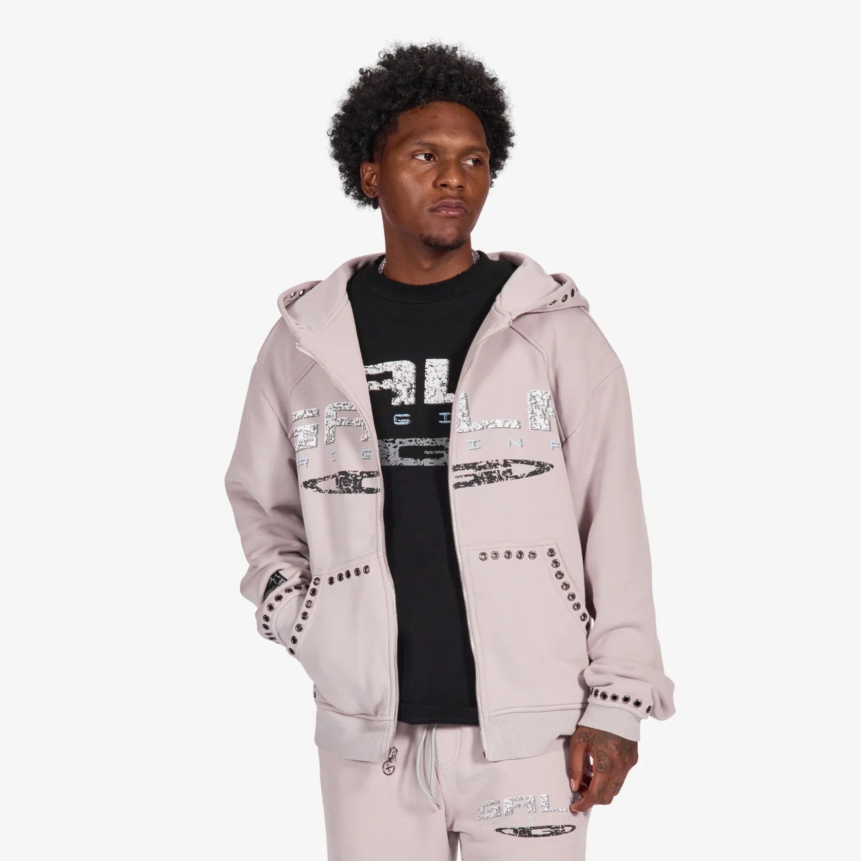 Gala Original Harpy Grommet Hoodie - Washed Cement Denim Exchange