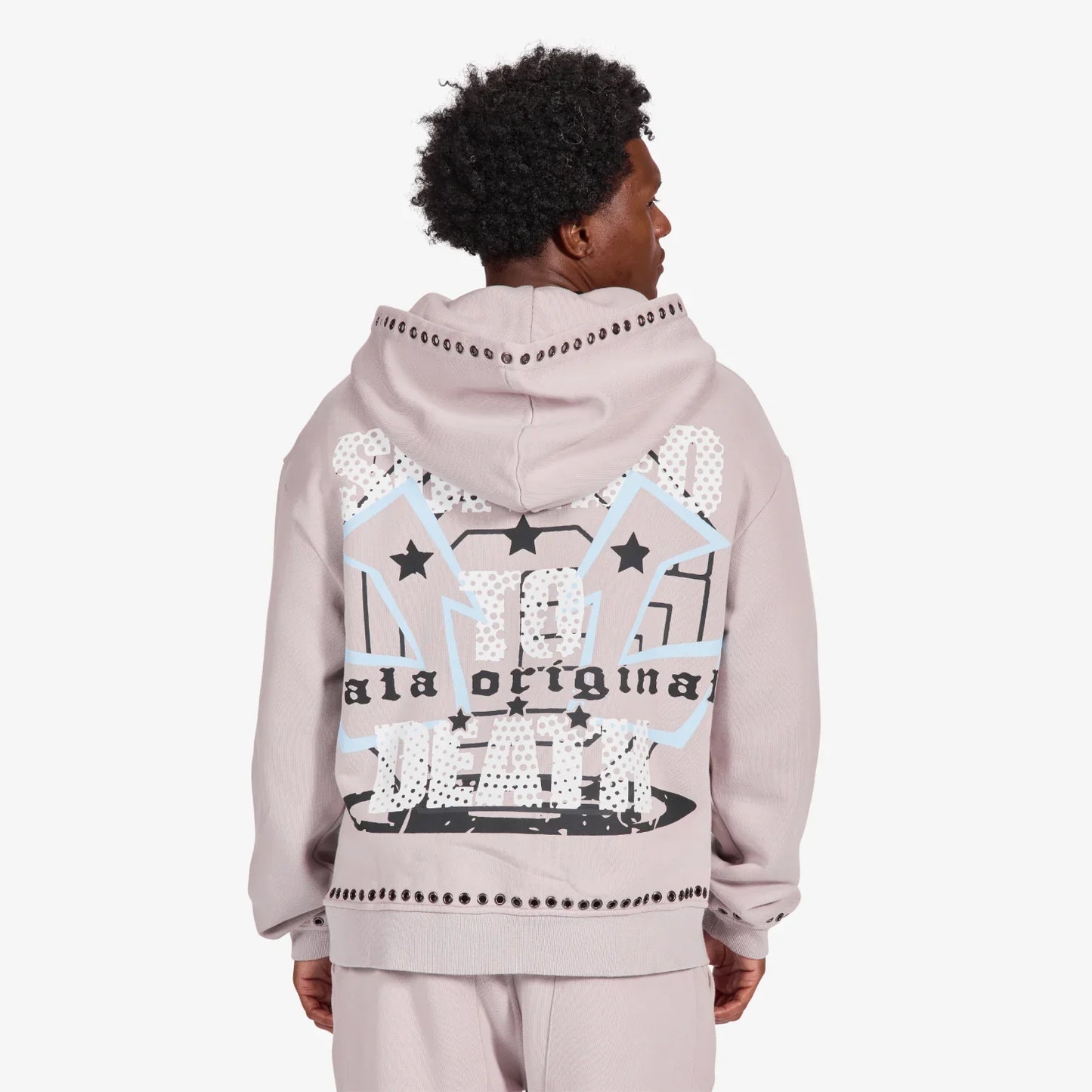 Gala Original Harpy Grommet Hoodie - Washed Cement Denim Exchange