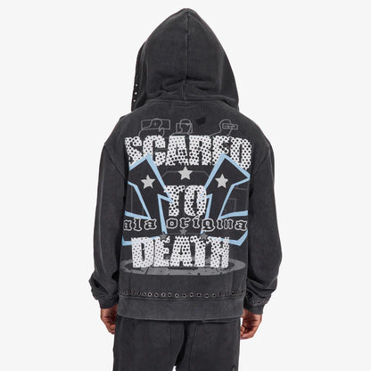 Gala Original Harpy Grommet Hoodie - Washed Black Denim Exchange