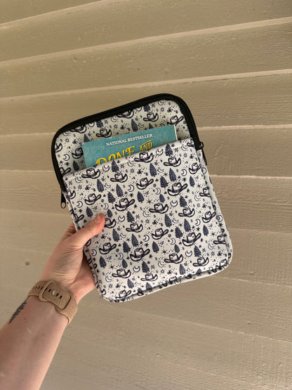 Midnight Cowboy Print Book & Tablet Sleeve – Western Cowgirl Starry Night Design BashDesignsCo
