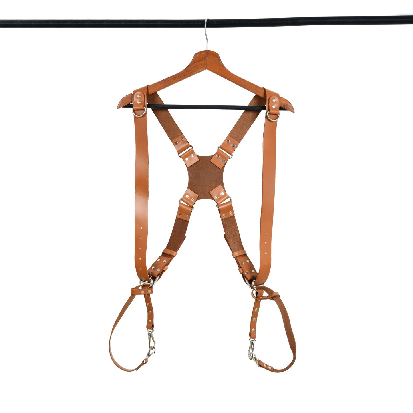 Double Camera Strap Harness- Tan Brown Classy Leather Bags