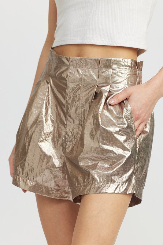 PAPERBAG METALLIC SHORTS See size chart under “more details” The Fashion Celestial