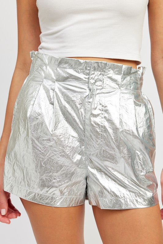 PAPERBAG METALLIC SHORTS See size chart under “more details” The Fashion Celestial