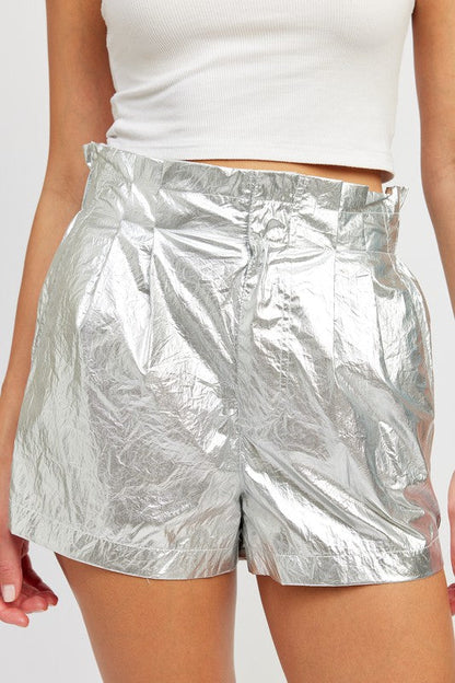 PAPERBAG METALLIC SHORTS See size chart under “more details” The Fashion Celestial
