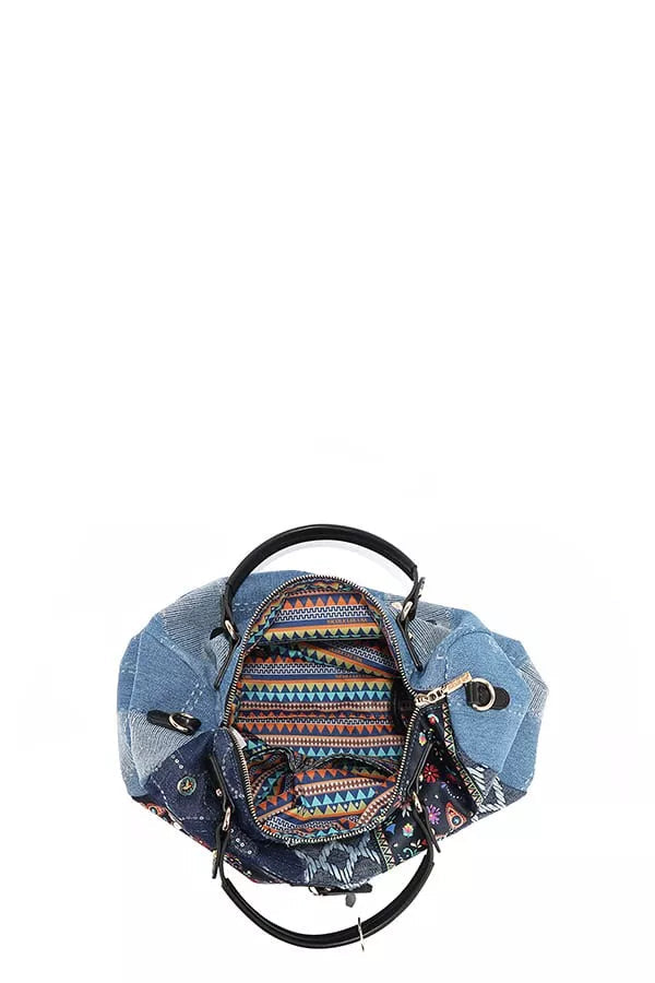 Nicole Lee USA Bosque De Amor Denim Boston Bag West2East Surf