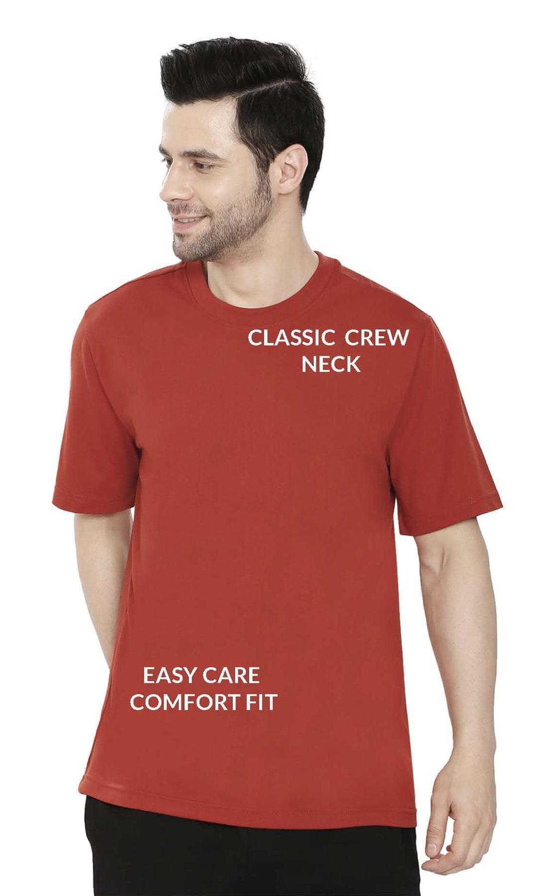 Men’s Heavyweight Crew Neck T-Shirt – Short Sleeve Solid Color Tee with Relaxed Fit