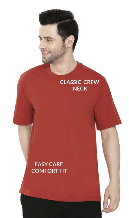 Men’s Heavyweight Crew Neck T-Shirt – Short Sleeve Solid Color Tee with Relaxed Fit
