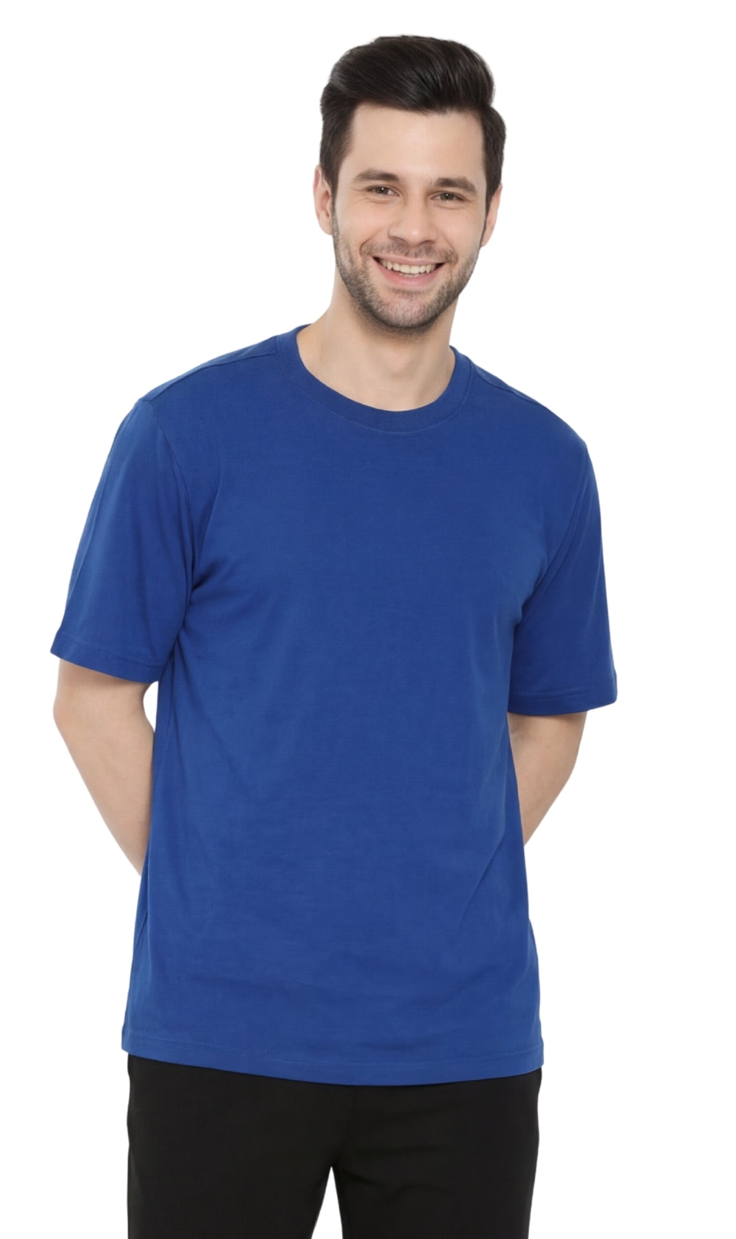 Men’s Heavyweight Crew Neck T-Shirt – Short Sleeve Solid Color Tee with Relaxed Fit