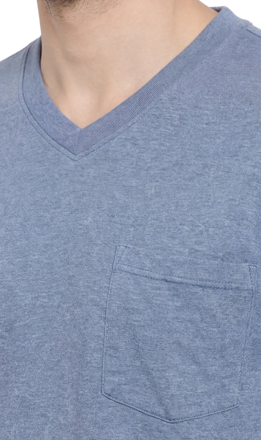 Men's Heavyweight Short Sleeve V-Neck T-Shirt – Relaxed Fit Cotton Blend with Pocket TURTLE BAY APPAREL