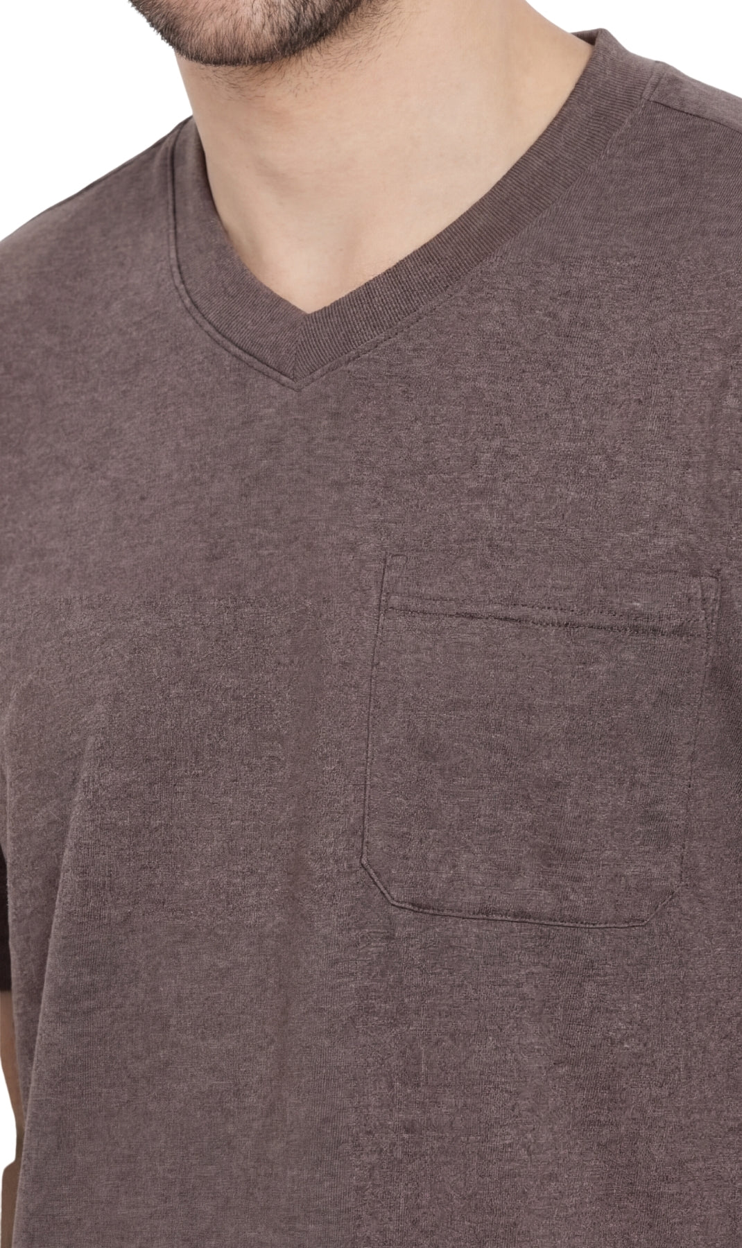 Men's Heavyweight Short Sleeve V-Neck T-Shirt – Relaxed Fit Cotton Blend with Pocket TURTLE BAY APPAREL