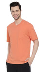 Men's Heavyweight Short Sleeve V-Neck T-Shirt – Relaxed Fit Cotton Blend with Pocket TURTLE BAY APPAREL