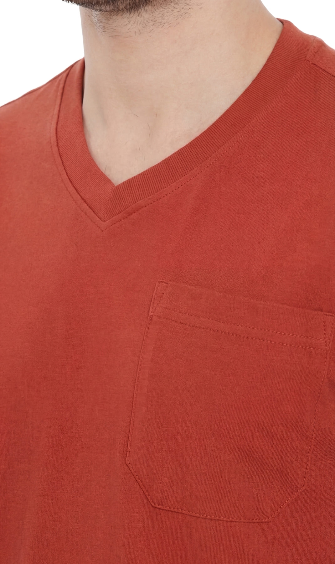 Men's Heavyweight Short Sleeve V-Neck T-Shirt – Relaxed Fit Cotton Blend with Pocket TURTLE BAY APPAREL