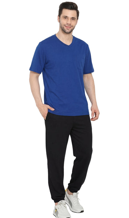 Men's Heavyweight Short Sleeve V-Neck T-Shirt – Relaxed Fit Cotton Blend with Pocket TURTLE BAY APPAREL