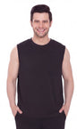 Men’s Sleeveless Crew Neck T-Shirt – Regular Fit, Heavier Cotton Blend Jersey with Chest Pocket TURTLE BAY APPAREL